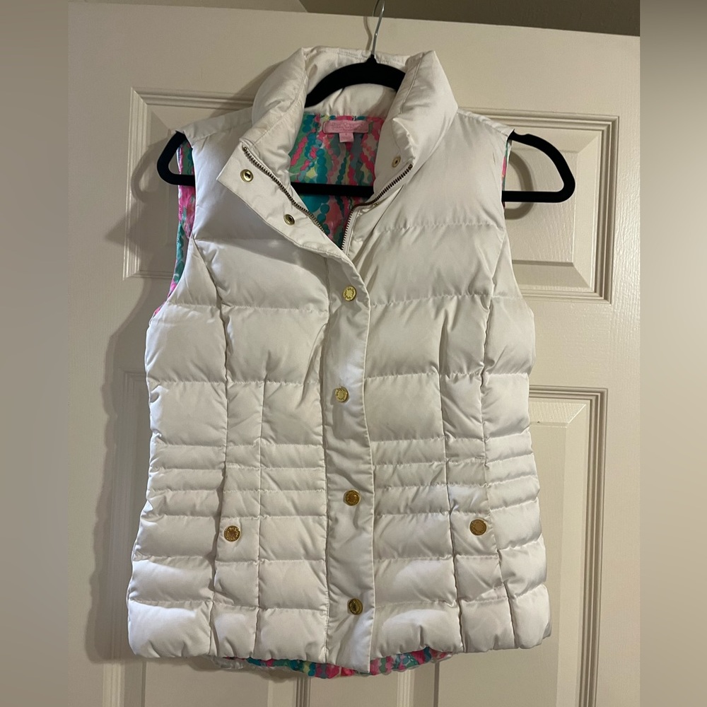White Lilly Pulitzer Puffer Vest